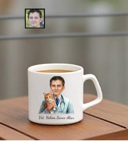 İsme Özel Karikatürlü Veteriner Hekim Temalı Espresso Kupa Bardak