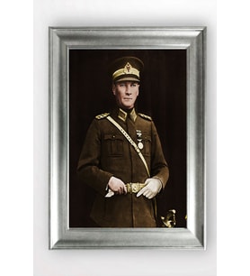 Gümüş Çerçeveli Atatürk Tablo cv1369