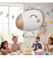 51x54 cm Retro Unicorn Karamel Folyo Balon - Doğum Günü Parti Dekorasyon Balonu