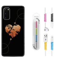 Samsung A02S A03S A10 A12 A13 A21S A22 Kılıf Kablo Koruma Spiral Silikon Plane Heart 1721