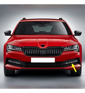 Skoda Superb 2020-2023 Ön Sol Sis Farı Çıtası Siyah 3V0853767C