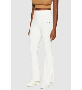 Nike Sportswear Rib Jersey White Yüksek Belli Fitilli Kadın Eşofman Altı Kırık Beyaz