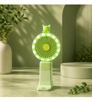 LED Işıklı Mini Taşınabilir Vantilatör – Şarjlı Sessiz Fan  Masaüstü & El Tipi