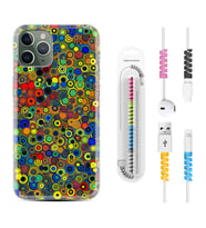 Apple iPhone 11 12 13 14 Pro Max Kılıf Kablo Koruma Spiral Silikon Nazar Boncukları 1746
