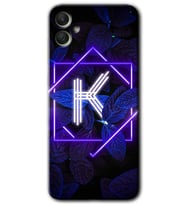 Galaxy A05 Kılıf HD Desen Baskılı Kılıf - Dark Neon Yaprak K Harfi