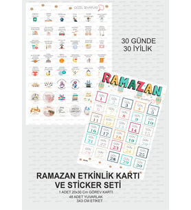 Ramazan Aktivite Görev Kartı ve Sticker Çocuklara Özel Hoşgeldin Ramazan Planlayıcı