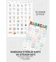 Ramazan Aktivite Görev Kartı ve Sticker Çocuklara Özel Hoşgeldin Ramazan Planlayıcı