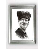 Gümüş Çerçeveli Atatürk Tablo cv1216
