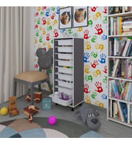 Kenzlife sepetli mutfak dolabı ruberu gri 122x45x30 banyo oyuncak çamaşır beyaz 9 lu sepet (Karışık)