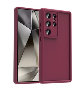 Samsung Galaxy S25 Ultra Kılıf Kamera Korumalı Kalın Kenarlı Viera Silikon Case (Mürdüm)