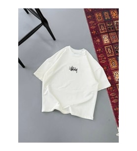 Erkek Baskılı Oversize T-shirt - Beyaz