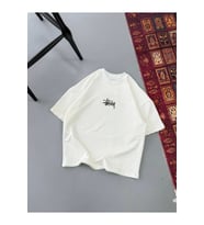 Erkek Baskılı Oversize T-shirt - Beyaz