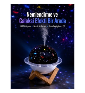 Mey İthalat® USB bağlantılı projektör ışıklı taşınabilir mini hava nemlendirici ve aroma difüzörü