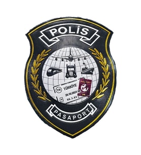 PASAPORT POLİSİ Arması 3d Plastik,  Yeni Tip, Cırtlı, 1. Kalite (Çok Renkli)