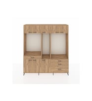 Hyperion Gardrop 8 Raflı 4 Çekmeceli 3 Askılı 220x44x243 Çam-Çam/Çam