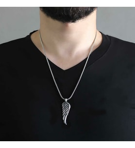 Kartal Kanadı Tasarımı  925 Ayar Gümüş Erkek Kolye
