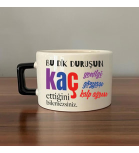 Bu Dik Duruşun Baskılı Kadınlar Günü Siyah Kulplu C Fincan