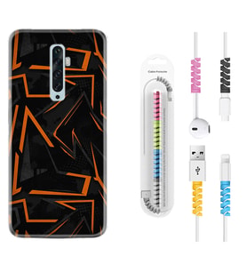 Oppo Reno 2Z 4 Lite 4 Pro 5 6 7 A31 Kılıf Kablo Koruma Spiral Silikon Zigzaglar 1651