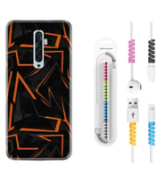 Oppo Reno 2Z 4 Lite 4 Pro 5 6 7 A31 Kılıf Kablo Koruma Spiral Silikon Zigzaglar 1651