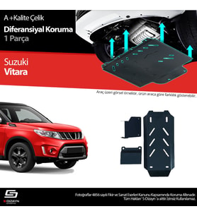 S-Dizayn Suzuki Vitara Difreansiyel Koruma Çelik Karter Muhafaza 2019 Üzeri A+ Kalite (Karışık)