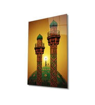 Miyrem Glasses Collection -A1^#  Tahran Şerif Camii Dini Islami Cam Tablo (Çok Renkli)