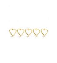 5 Adet 3.5 cm Kalp Gold Zamak Kolye Ucu Epoksi ve Takı Yapımına Uygun