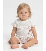 Bibaby Naturel Şortlu Bebek Takımı - 2 li - Ekru