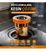 Gider Kokusu ve Böcek Önleyici Gider Kapağı, Duş ve Lavabo İçin Geri Akış Önleyici Plastik Yer Süzgeci Kapağı (5690)