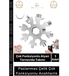 Anahtarlık Paslanmaz Çelik Alyan Tornavida Takımı Çok Fonksiyonlu Konserve Açacağı