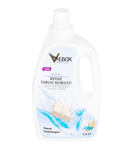VEBOX  BEYAZ SABUN KOKULU YÜZEY TEMİZLEYİCİ 1,5 L VYT01