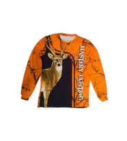 Geyik Desenli Turuncu Kamuflaj Sıfır Yaka Uzun Kollu Sweatshirt