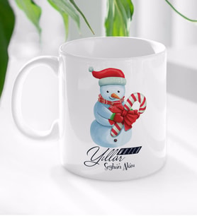 BK Gift Kişiye Özel Yılbaşı Mutlu Yıllar Tasarımlı Beyaz Kupa Bardak-5