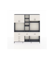Arges Gardrop 11 Raflı 6 Çekmeceli 4 Kapaklı 220x30x243 Antrasit-Aytaşı