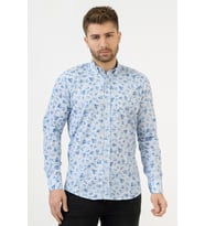 White Stone Cáceres G2314 Regular Fit Pamuklu Likralı Gömlek Desenli