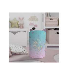 MEKTA HOME BEBEK VE ÇOCUK ODASI Uçan Unicorn Desenli Oyuncak Sepeti