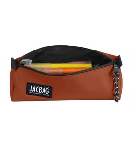 Jacbag Turuncu Kiremit Kız Çocuk Tek Bölmeli Üçgen Okul ve Ofis Kalem Kutusu (Çok Renkli)