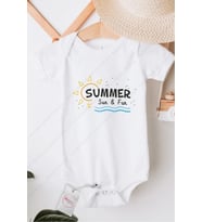 Summer Sun Fun Özel Tasarım Bebek Zıbın Pamuklu Çıtçıtlı Body