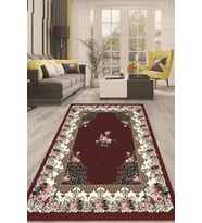 Dijital Kaymaz Taban Yıkanabilir Modern Renkli Salon Halısı Mutfak Halısı Yolluk ND-HT-1211 (Bordo)