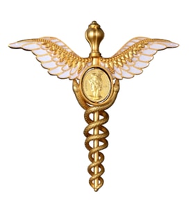 AgaKulche Hermes'in Asası Altın Kaplama Gümüş Sikke Coin