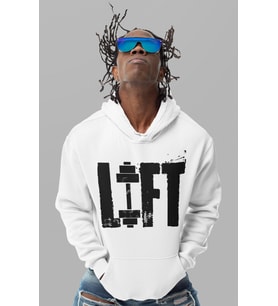 Bodybuilding Fitness LIFT Baskılı Unisex Oversize Gym Sporcu Hoodie
