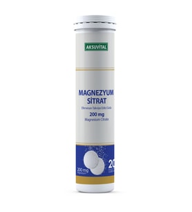 Aksu Vital Magnezyum Sitrat Efervesan 20 Tablet - Suda Eriyen Form