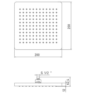 ECA Tiera Banyo Kare Duş Başlığı 20x20 102145029