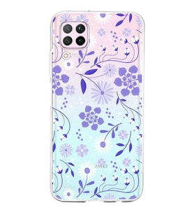 Huawei P40 Lite Uyumlu Kapak Flowers Tasarımlı Şeffaf Silikon Kılıf