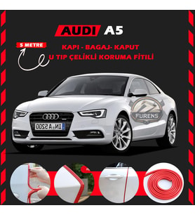 Audi A5 Oto Araç Kapı Koruma Fitili 5metre Parlak Kırmızı Renk