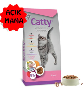 Catty tavuklu 1 kg Yetişkin Kedi Maması - Açık Paket
