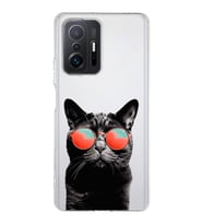 PrintiFy Xiaomi Mi 11T Pro ile Uyumlu 1mm Slim Fit Kedi 3 050d Baskılı Şeffaf  Kılıf