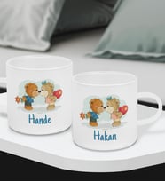 BK Gift Kişiye Özel Sevgili Temalı 2’li Buzlu Cam Türk Kahvesi Fincanı-8, Sevgiliye Hediye, Arkadaşa Hediye, Anneye Hediye, Ofis Hesiyesi
