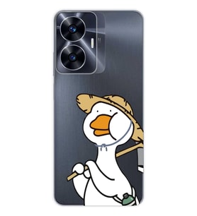 Realme C55 Uyumlu Ördek Desenli Şeffaf Telefon Kılıfı