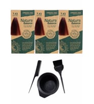 NATURA BALANCE SAÇ BOYASI 7.43 KUMRAL BAKIR 3 ADET+SAÇ BOYAMA SETİ
