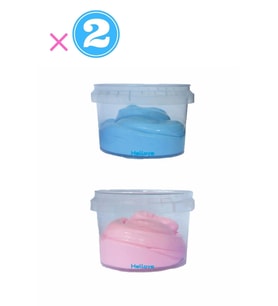 Ele Yapışmayan Pembe-Mavi Slime 2 li Pofuduk Slaym Oyun Hamuru